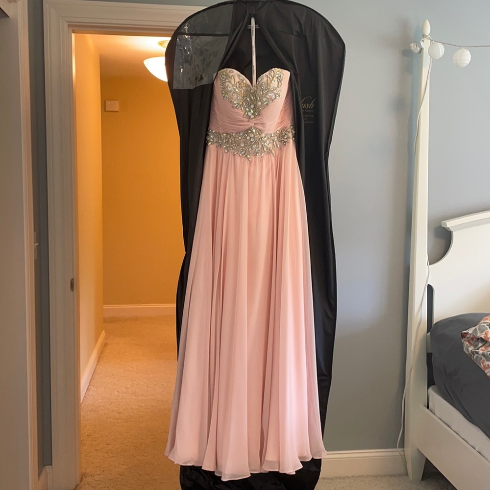 Blush pink prom dress